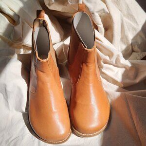 Tan Leather Ankle Boots lang s barefoot zero drop size 40